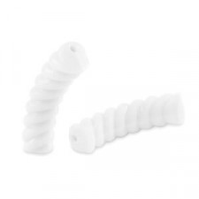 Acrylic Tube Twisted bead 33x8mm White